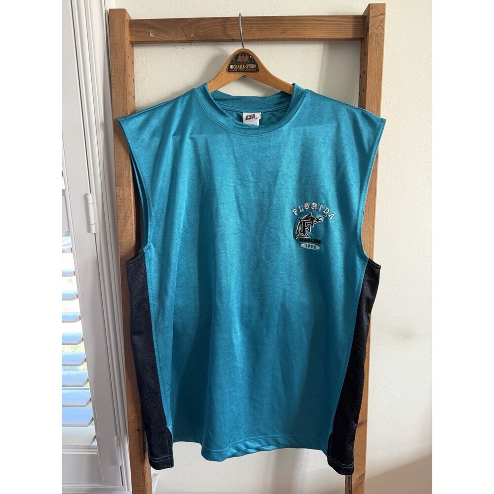 Vintage Florida Marlins Sleeveless Shirt Men’s L MLB CSA Y2K 1993 Ken Griffey JR